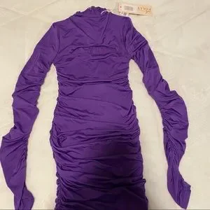 Dresses Oh Polly Purple Ruched Long Sleeve Dress Poshmark